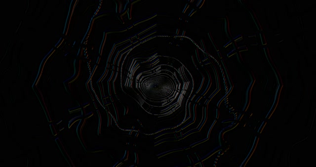 Cyber Tunnel VJ Loop | Blue Black Abstract Rings 4K 60fps Neon Screensaver