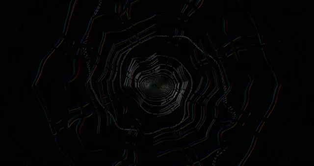 Cyber Tunnel VJ Loop | Blue Black Abstract Rings 4K 60fps Neon Screensaver
