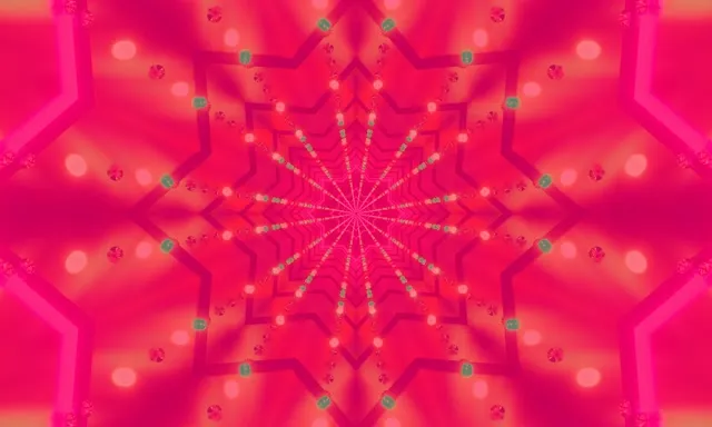Neon Tunnel VJ Loop 5:3 Wide 60fps Pink Diamond Kaleidoscope Screensaver