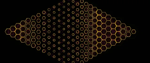 2.39:1 Cinemascope 60fps Screensaver Neon Tunnel VJ Loop Gold Lights
