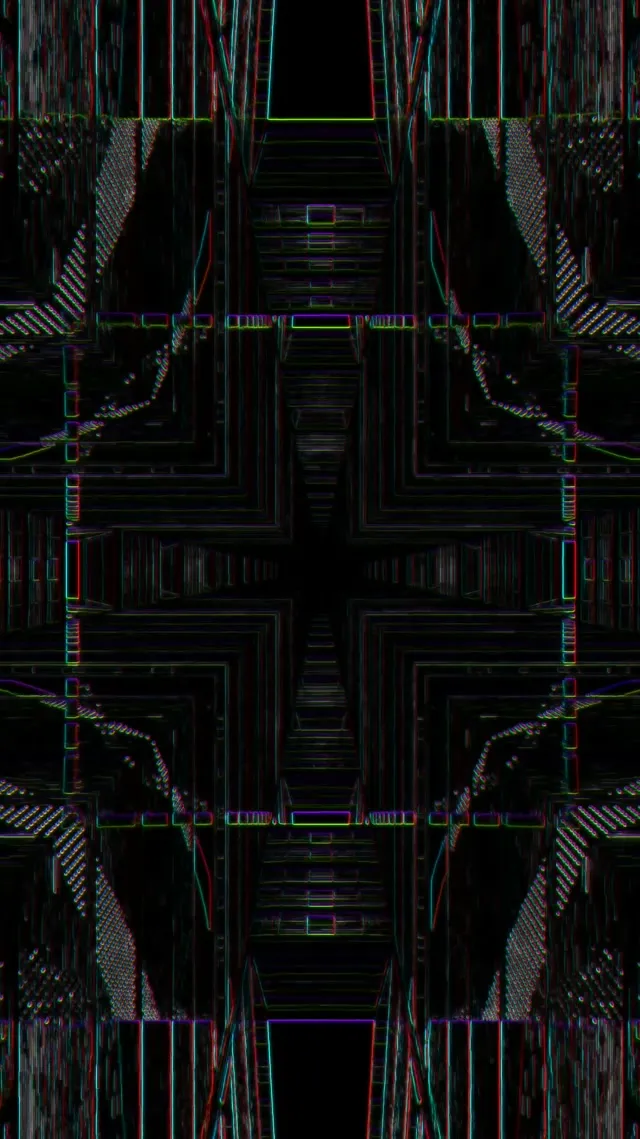 Symmetrical Neon Tunnel VJ Loop 9:16 Reels 60fps Screensaver