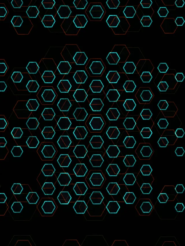 3:4 iPad Portrait 60FPS Cyan Hexagon Vortex Screensaver | Motion Background VJ