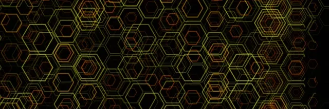 3:1 Triple Wide 60FPS Yellow Hexagon Tunnel Screensaver | VJ Loop Animation