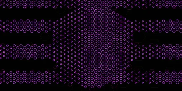 2:1 Cinematic 60fps Screensaver Neon Tunnel Cascading Purple Circles Vj Footage