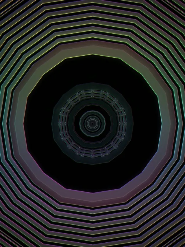 Neon Tunnel Octagon Vortex 3:4 iPad Portrait 60fps VJ Loop Screensaver