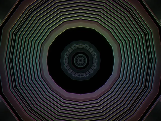 Octagonal Neon Tunnel | 4:3 Classic 60fps Screensaver VJ Loop