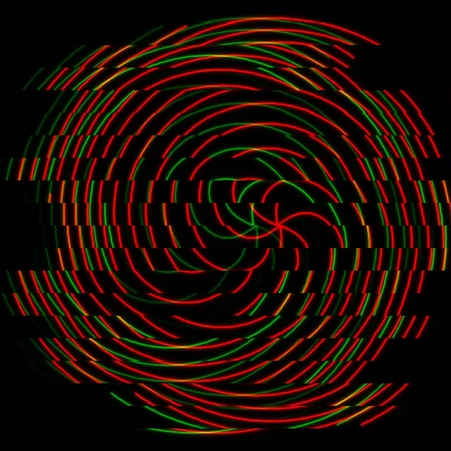 1:1 Square 60fps Rotating Neon Spiral Screensaver VJ Animation Red Gold