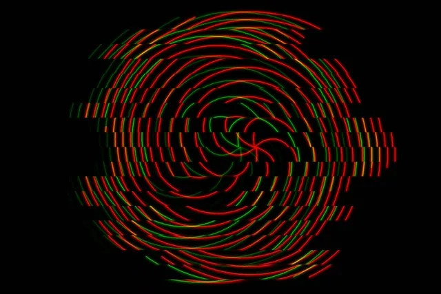 3:2 Surface 60fps Neon Spiral Vortex Screensaver VJ Animation Red Gold