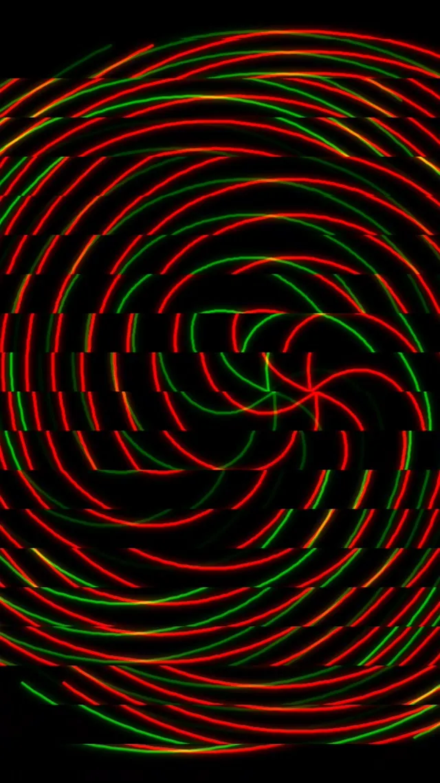 9:16 Reels 60fps Neon Spiral Vortex Screensaver VJ Loop Red Green