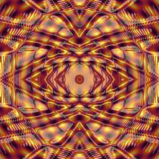 neon tunnel 1:1 square 60fps screensaver golden mandala vj loop
