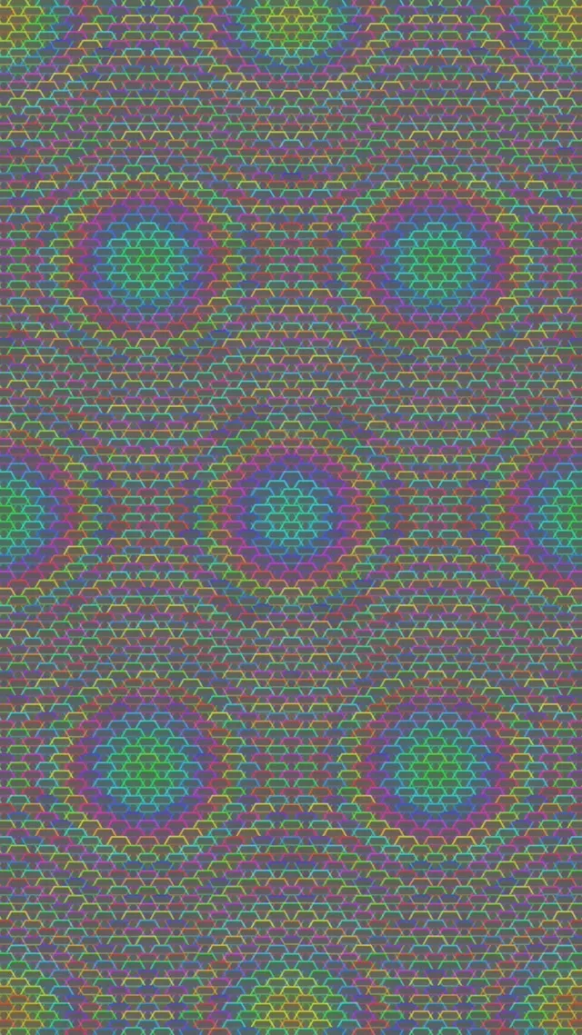 9:16 Reels 60fps Screensaver Neon Tunnel VJ Animation Purple Green Hexagons