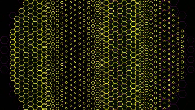 4K UHD 60fps Screensaver PC Neon Tunnel VJ Loop Yellow Hexagons