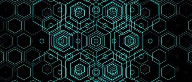 21:9 Ultrawide 60fps Neon Hexagon Kaleidoscope Screensaver VJ Loop Cyan