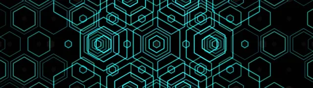 32:9 Super Ultrawide 60fps Neon Hexagons Screensaver VJ Loop Turquoise