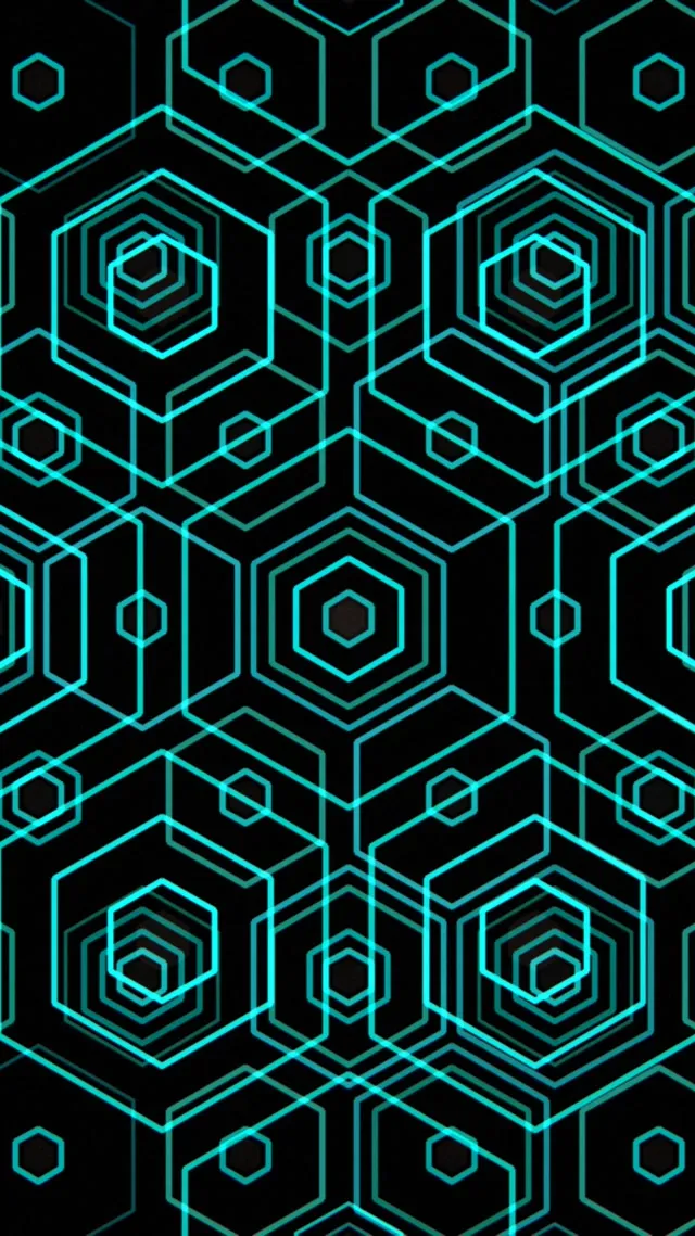 9:16 Reels 60fps Geometric Hexagon Neon Screensaver Motion Background Glow