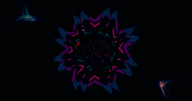 Neon Tunnel Screensaver 4k UHD 60fps Dark Floral Vj Loop