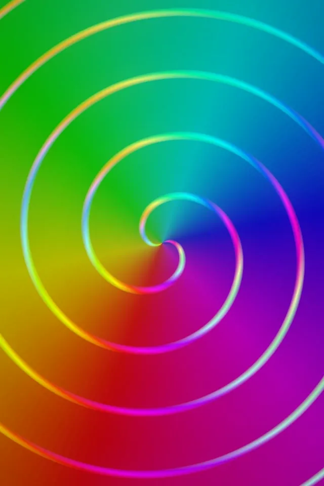 2:3 Photo Portrait 60fps Rainbow Spiral Vortex Screensaver - Motion VJ