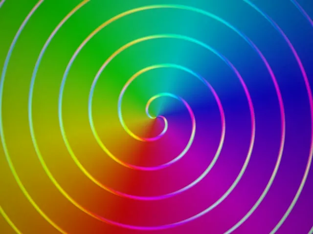 4:3 Classic 60fps Rainbow Spiral Screensaver - VJ Loop Background Edit
