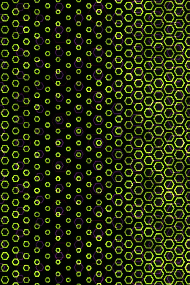 2:3 Photo Portrait 60fps Screensaver Neon Tunnel VJ Loop Green Hexagon Glow