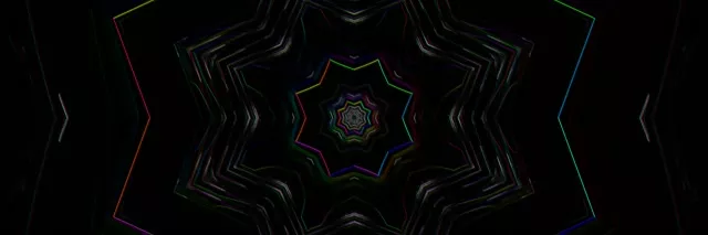 Neon Tunnel Kaleidoscope VJ Loop 3:1 Triple Wide 60fps Screensaver
