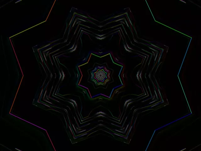 Neon Tunnel Fractal Kaleidoscope VJ Loop 60fps 4:3 Screensaver