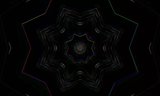VJ Loop Neon Tunnel Kaleidoscope 5:3 Wide 60fps Screensaver