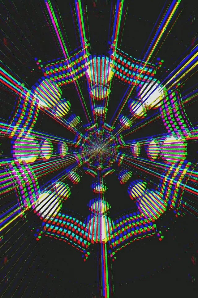 Neon Tunnel Glitch Wheel Screensaver 60fps 2:3 Photo Portrait Vj Loop