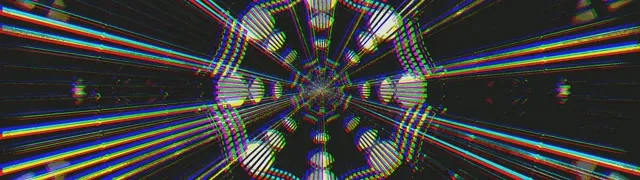 Neon Tunnel RGB Glitch Screensaver 32:9 Super Ultrawide 60fps VJ Loop