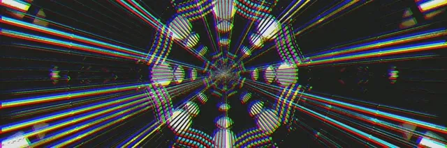 Neon Tunnel Glitch Screensaver 3:1 Triple Wide 60fps VJ Loop