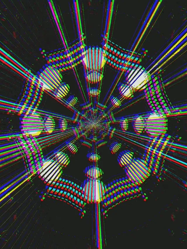Neon Tunnel Glitch Wheel Screensaver 3:4 iPad Portrait 60fps Vj Loop