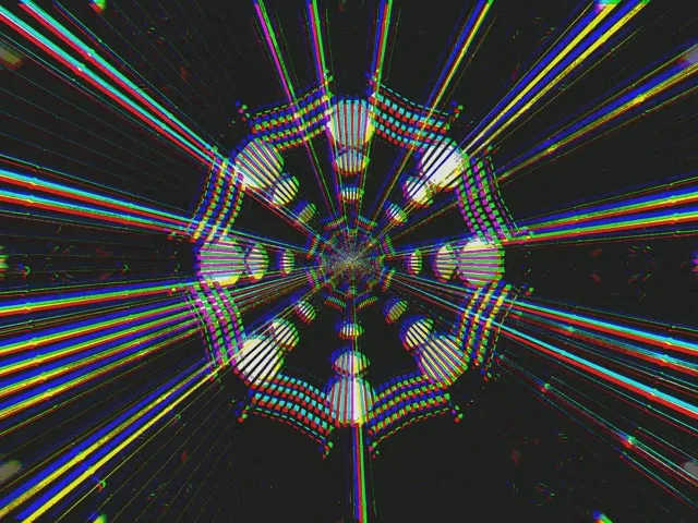 Neon Tunnel Wheel Screensaver 4:3 Classic 60fps VJ Loop