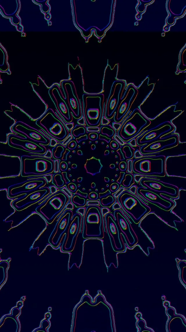 neon tunnel vj loop 9:16 reels 60fps screensaver psychedelic mandala motion