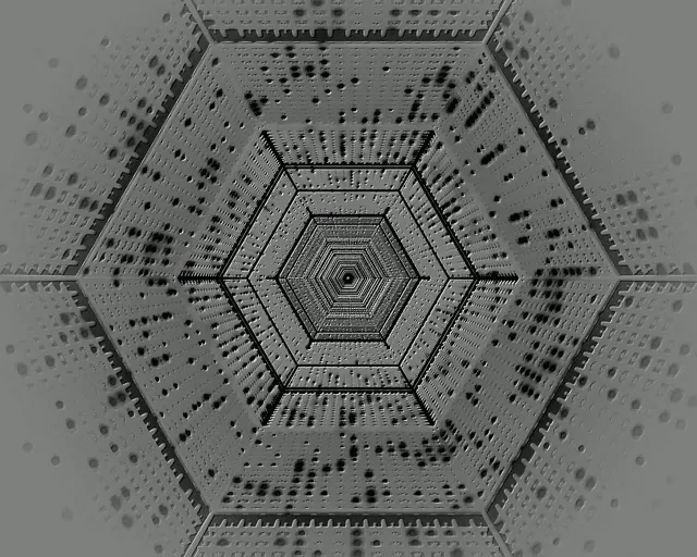 5:4 industrial Grey Hex Neon Tunnel Screensaver 60fps VJ Loop