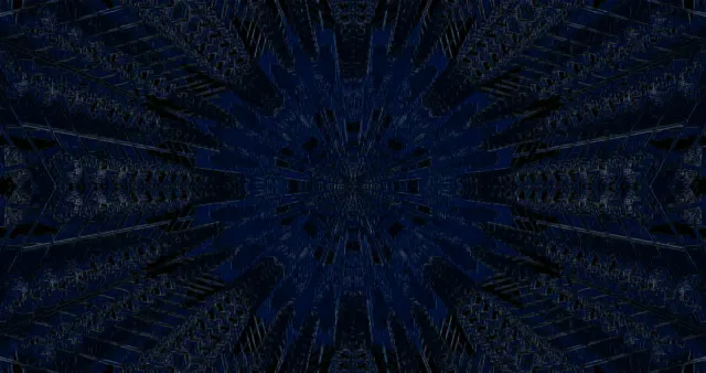 Dark Blue Circuit Mandala VJ Loop 4K 60fps | Tech Kaleidoscope Screensaver