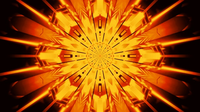 Orange Yellow Neon Tunnel | 4K VJ Loop Screensaver 60fps
