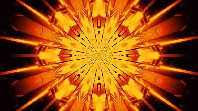 Orange Yellow Neon Tunnel | 4K VJ Loop Screensaver 60fps
