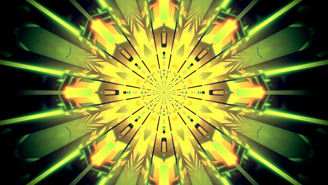 Green Yellow Radial Burst | 4K Neon VJ Loop Screensaver