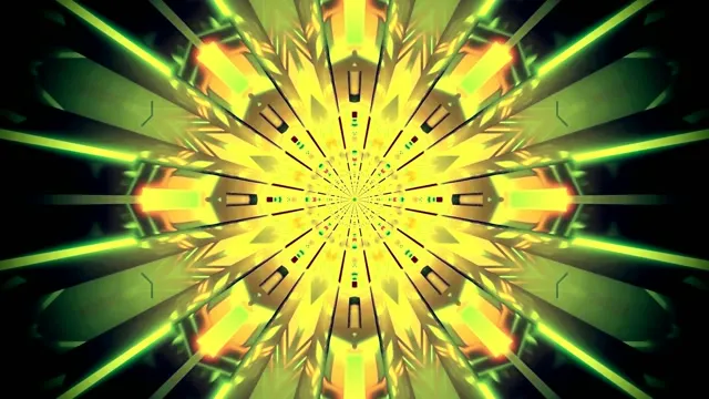 Green Yellow Radial Burst | 4K Neon VJ Loop Screensaver