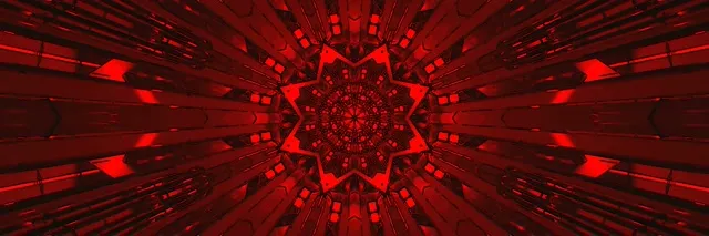 Deep Red Mandala Neon Tunnel 60fps | Panoramic Hypnotic VJ Loop