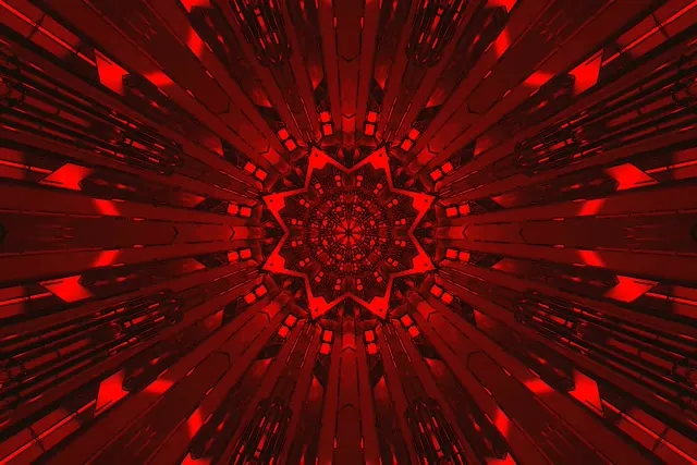 Deep Red Mandala Neon Tunnel 60fps | Standard Hypnotic VJ Loop