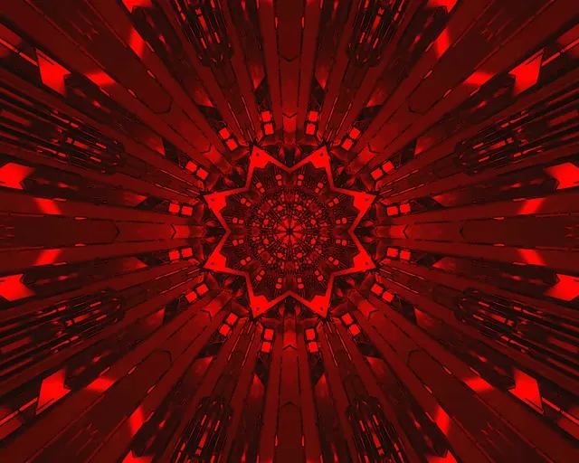 Deep Red Mandala Neon Tunnel 60fps | SXGA Hypnotic VJ Loop