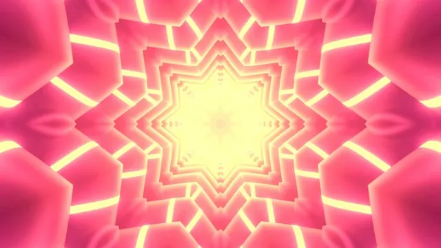 Pink Yellow Star Kaleidoscope | 4K VJ Loop Neon Screensaver