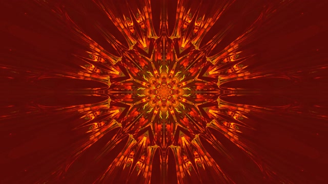Red Orange Mandala Burst VJ Loop 4K 60fps | Neon Kaleidoscope Screensaver