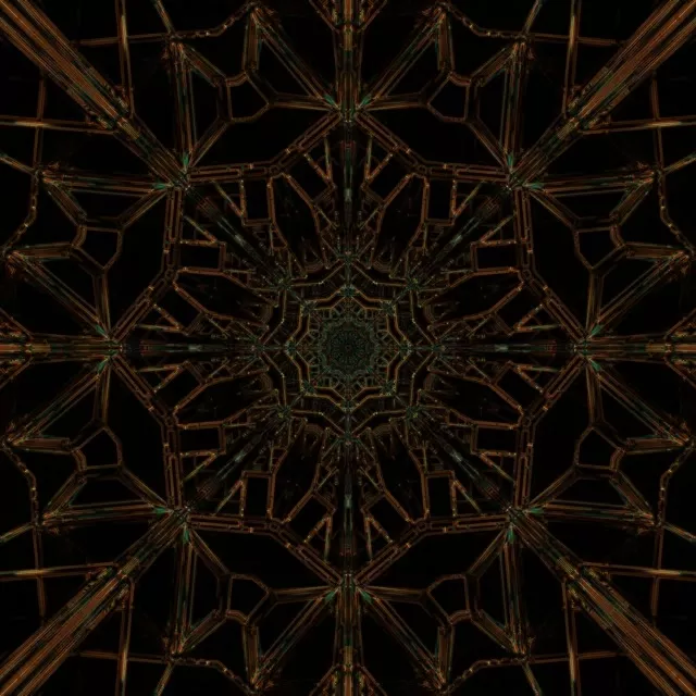 Gold Geometric Neon Square | Abstract 60fps Screensaver