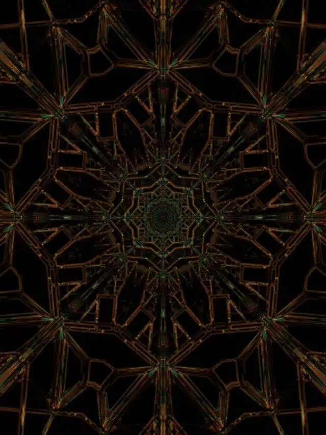 Gold Geometric Neon Vertical | Abstract 60fps Loop