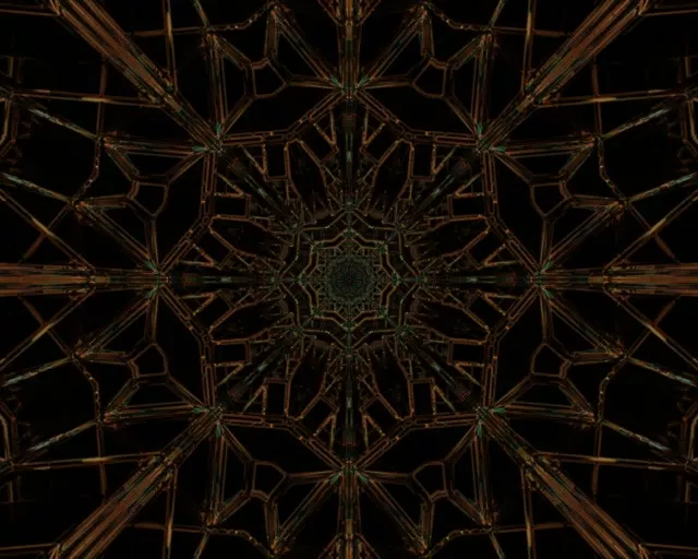 Gold Geometric Neon 5:4 | 60fps VJ Screensaver