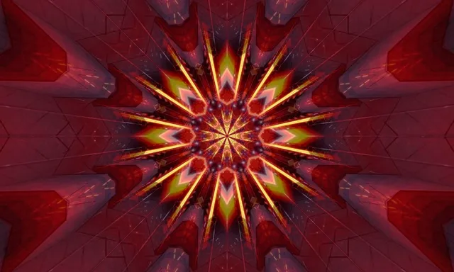 5:3 Wide | 60fps screensaver neon tunnel red gold pulsating vj animation