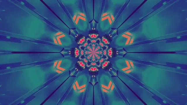 Neon Tunnel Kaleidoscope | Orange & Teal 4K VJ Loop 60fps