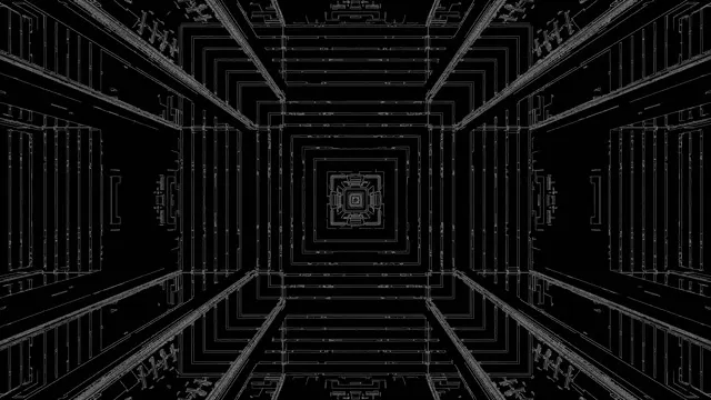 Black White Geometric Tunnel 4K VJ Loop | Linear Architecture Screensaver