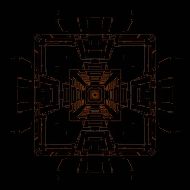 Black White Geometric Tunnel 60fps | Linear Architecture Square VJ